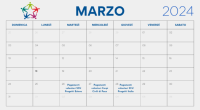 Calendario dei prossimi pagamenti – mese di febbraio 2024